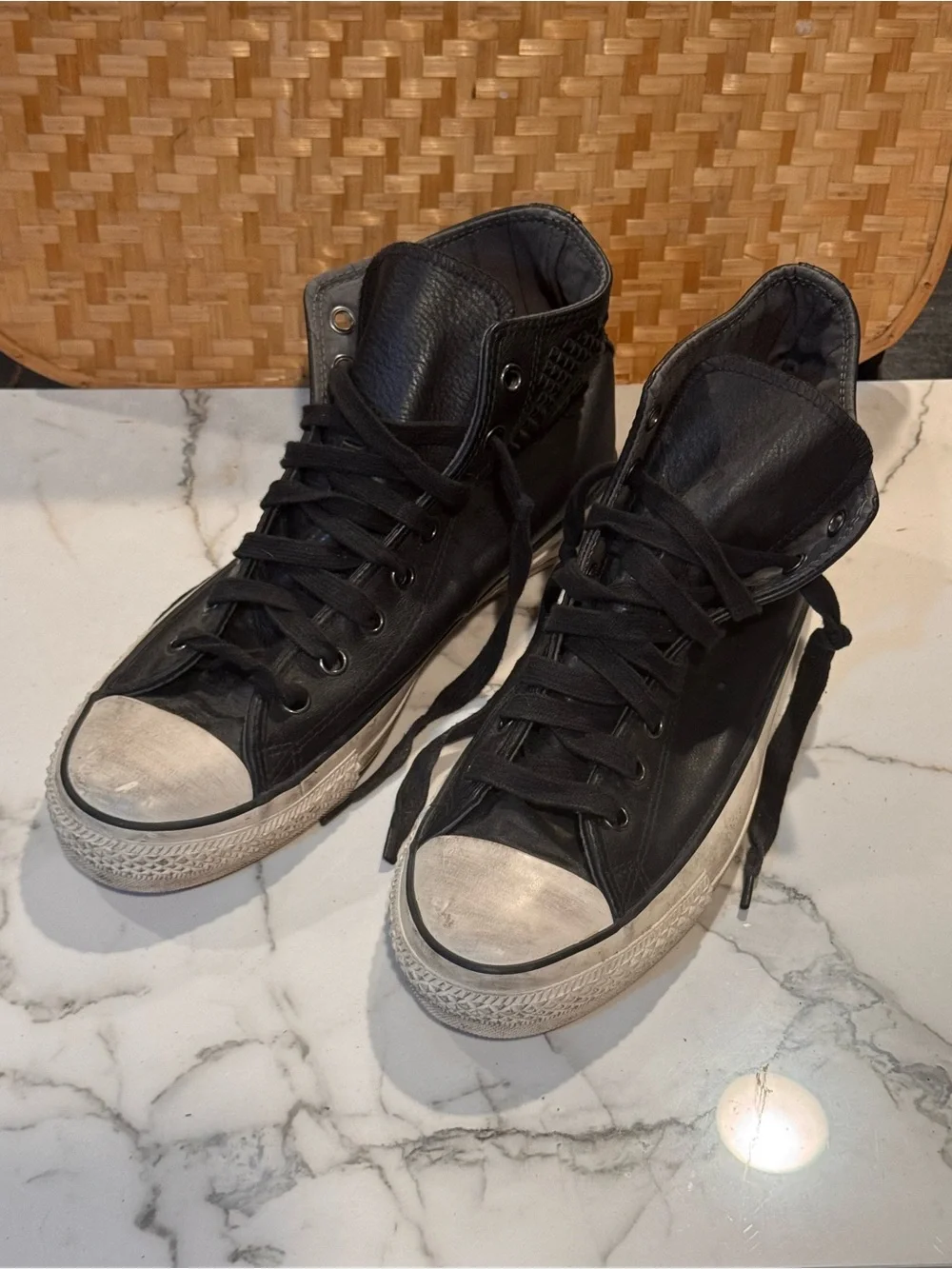 SOLD‼️Converse x John Varvatos CT Hi Leather Studded Embossed Black 145388C - Picture 6 of 10